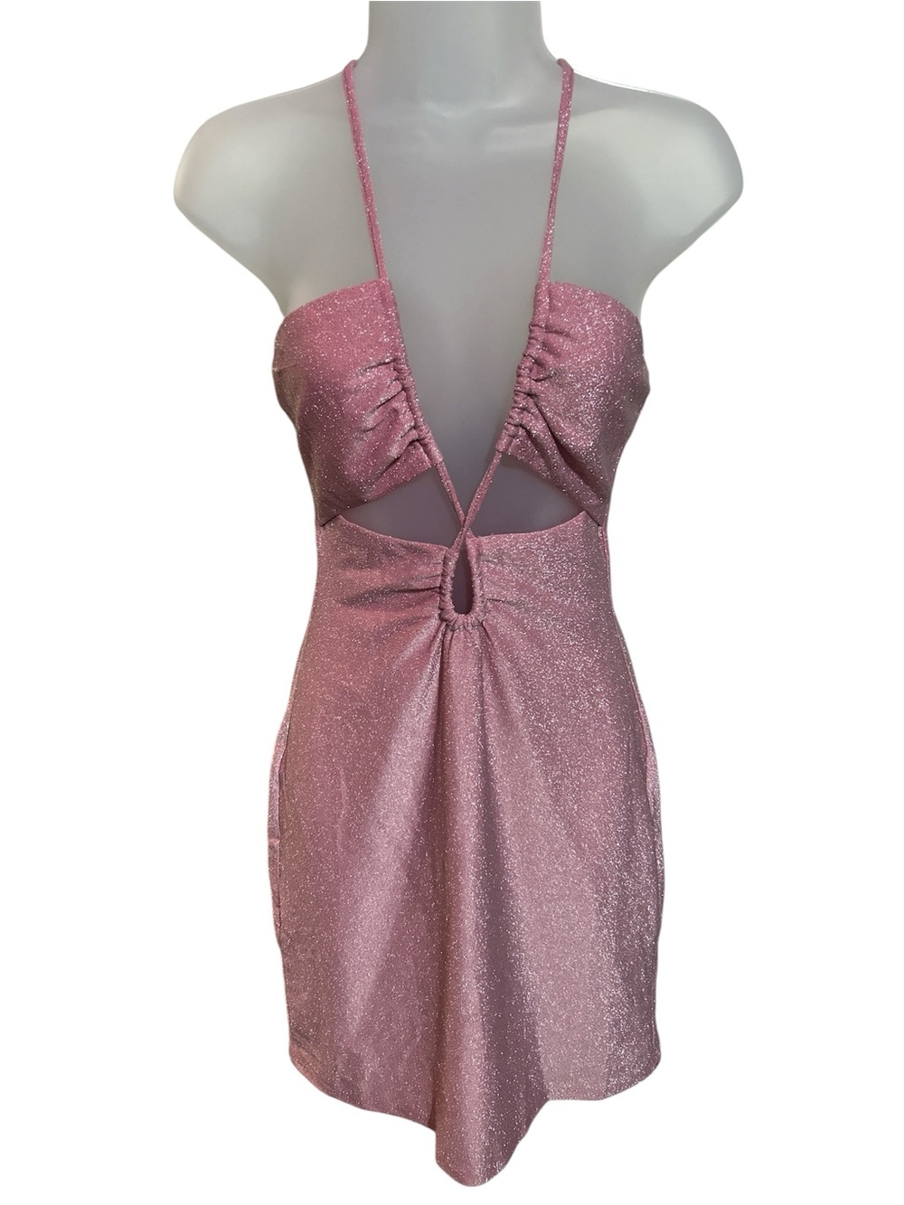 Kendall & Kylie Sparkling Rose Pink Cutout Mini Dress